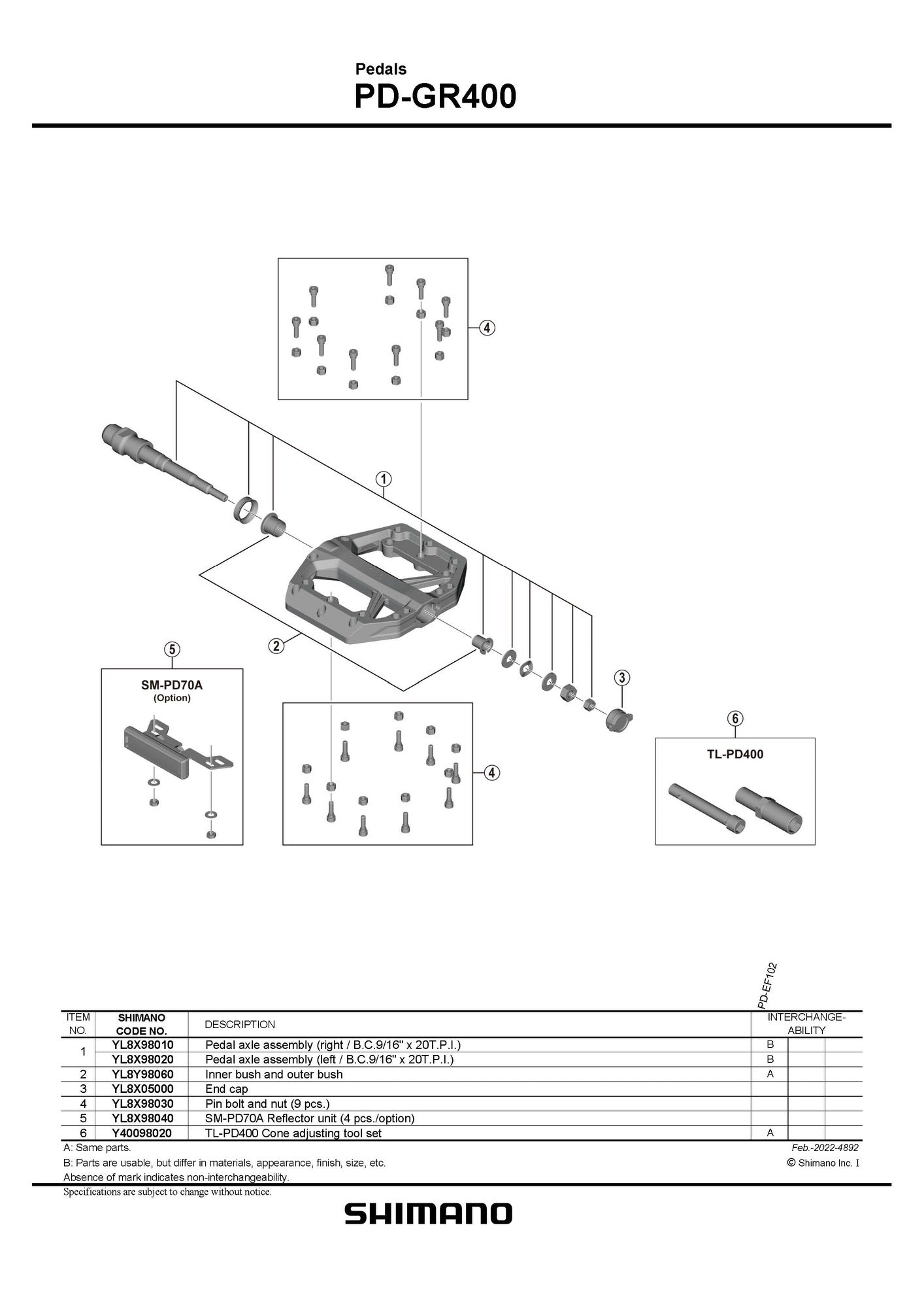 Shimano PD-GR400 Flat Platform Pedals