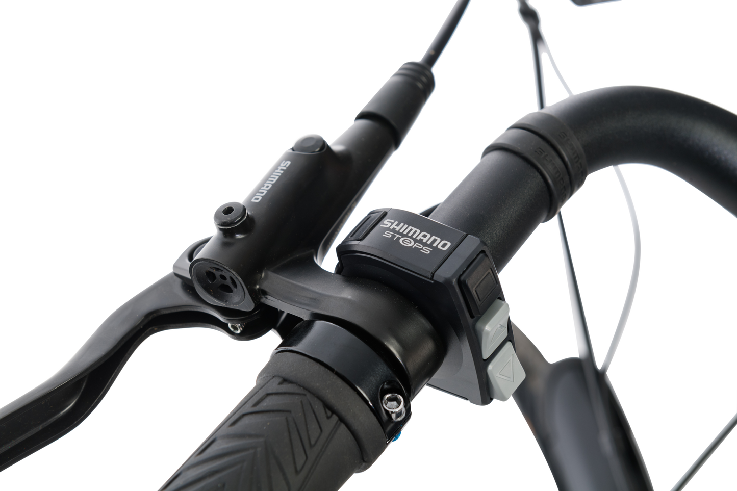 Adventure eBike in Charcoal showing Shimano controls from Reid Cycles Australia