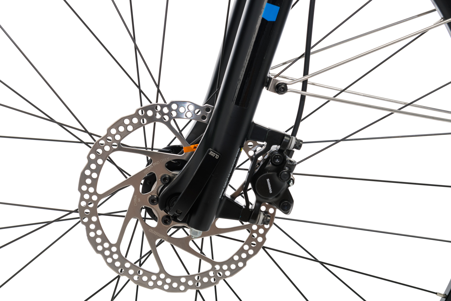 Adventure eBike in Charcoal showing front rim from Reid Cycles Australia
