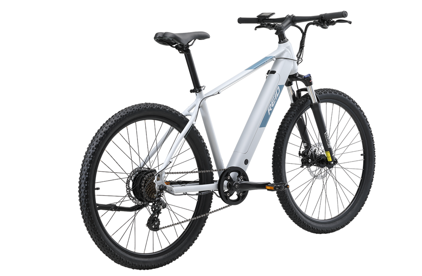 E-trail 1.0 Electric Bike in Grey showing on rear angle from Reid Cycles Australia