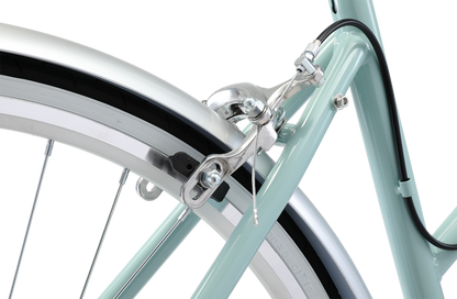 Ladies Esprit Vintage Bike in Sage showing rear Dual Pivot Caliper brake from Reid Cycles Australia