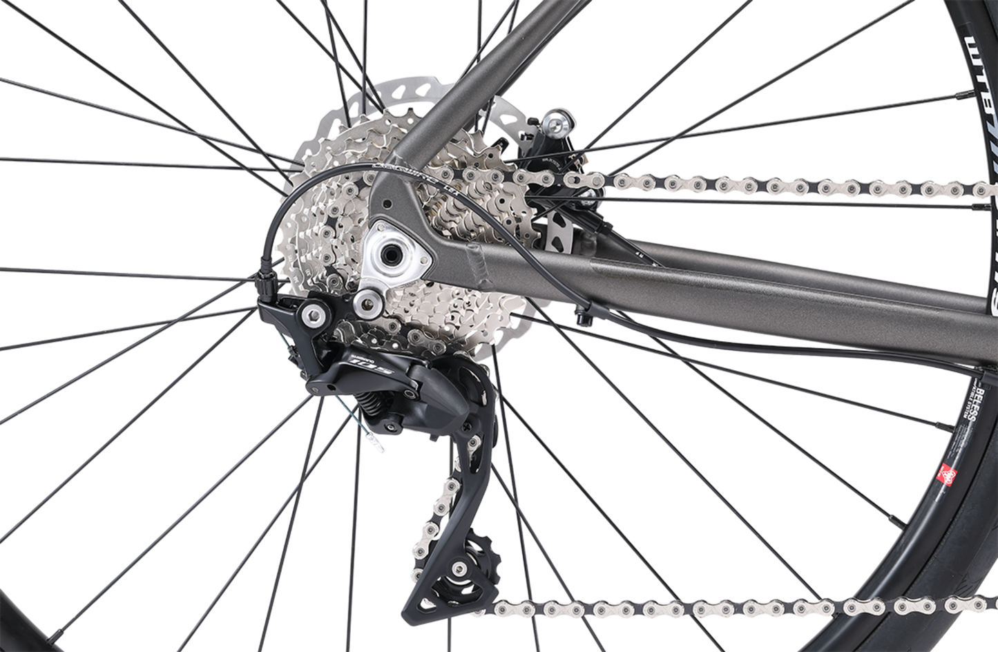 Granite 4.0 Gravel Bike in Grey showing shimano 11-speed rear derailleur from Reid Cycles Australia