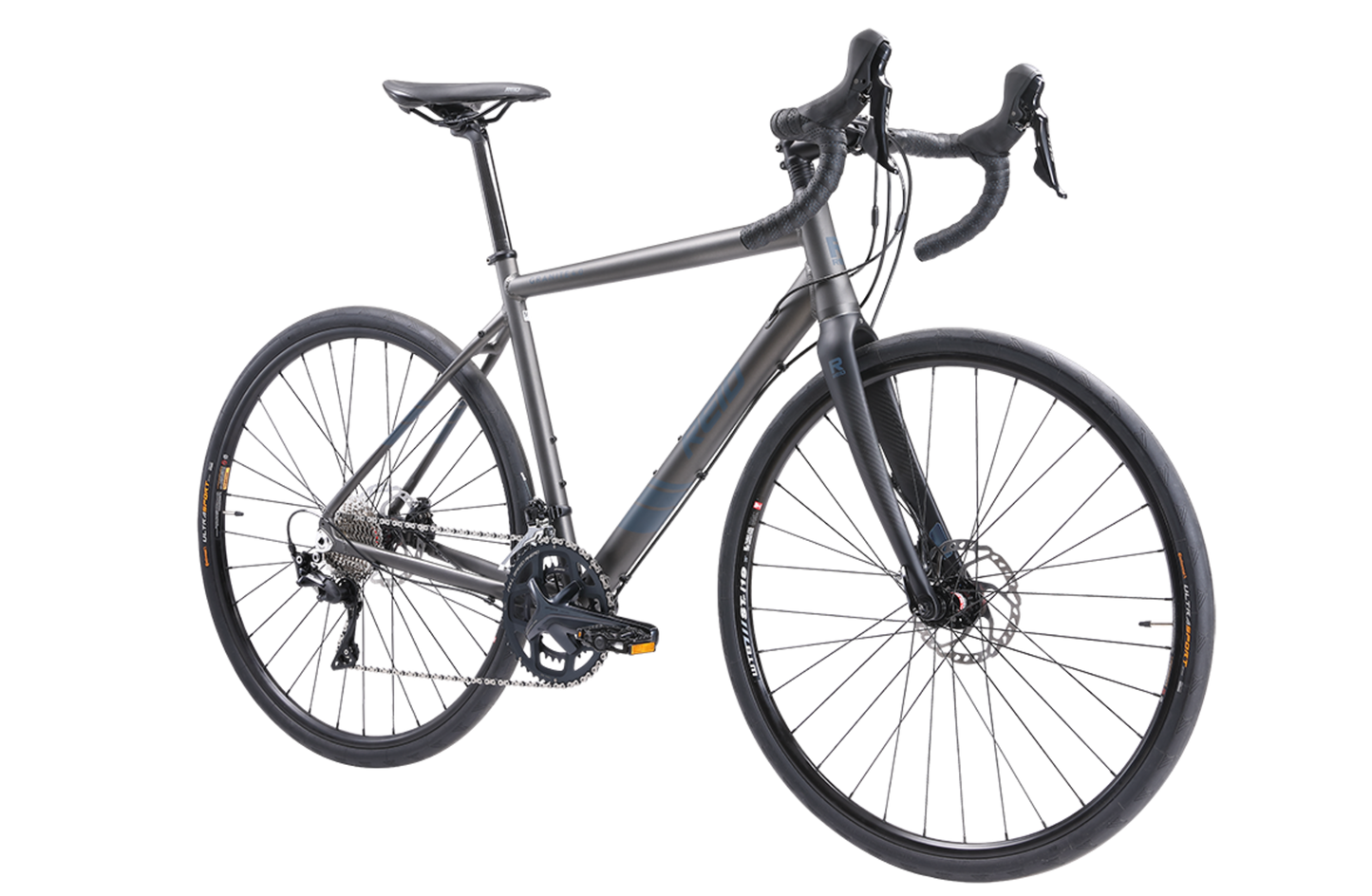 Granite 4.0 Gravel Bike in Grey showing bike on front angle from Reid Cycles Australia