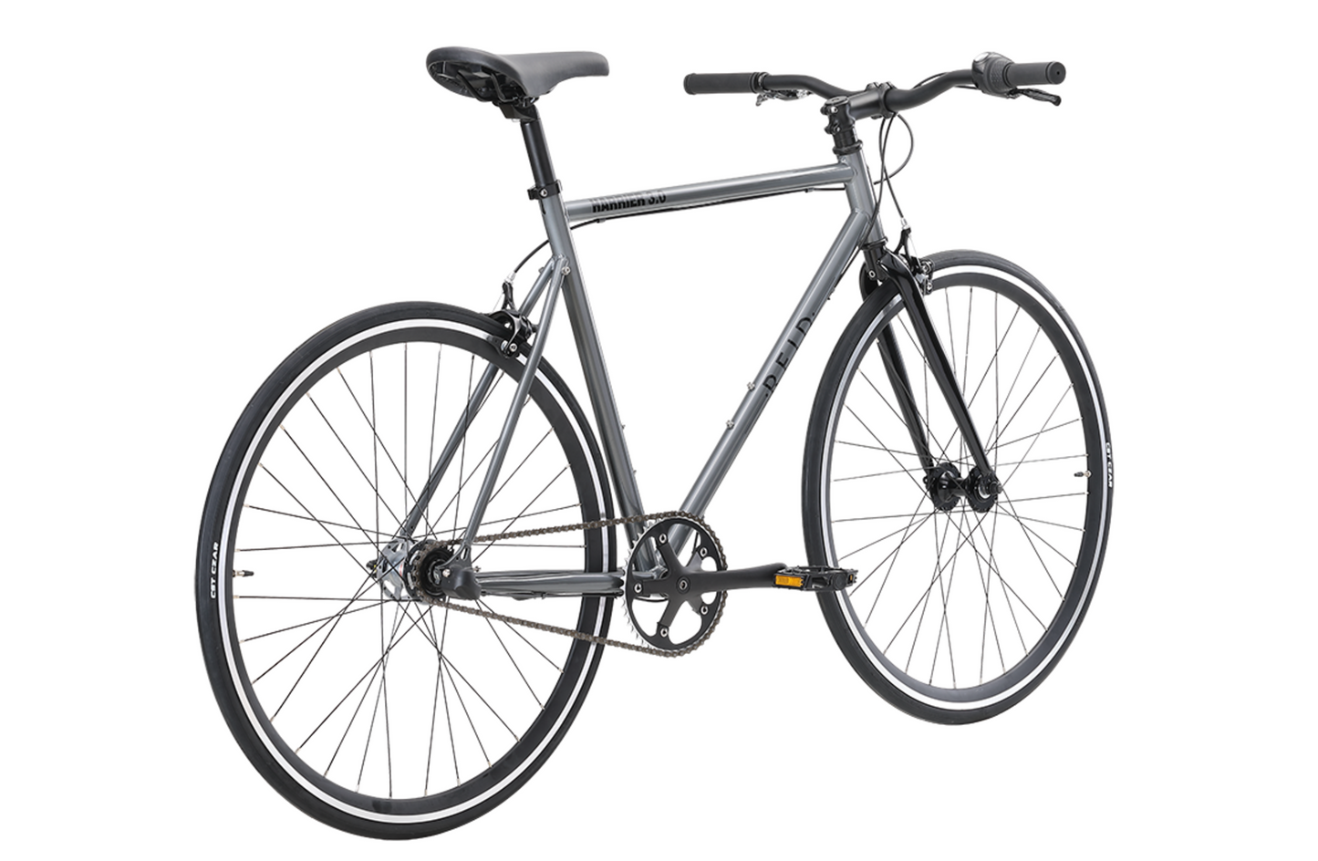 Harrier 3.0 fixie style bike in black grey on rear angle from Reid Cycles Australia