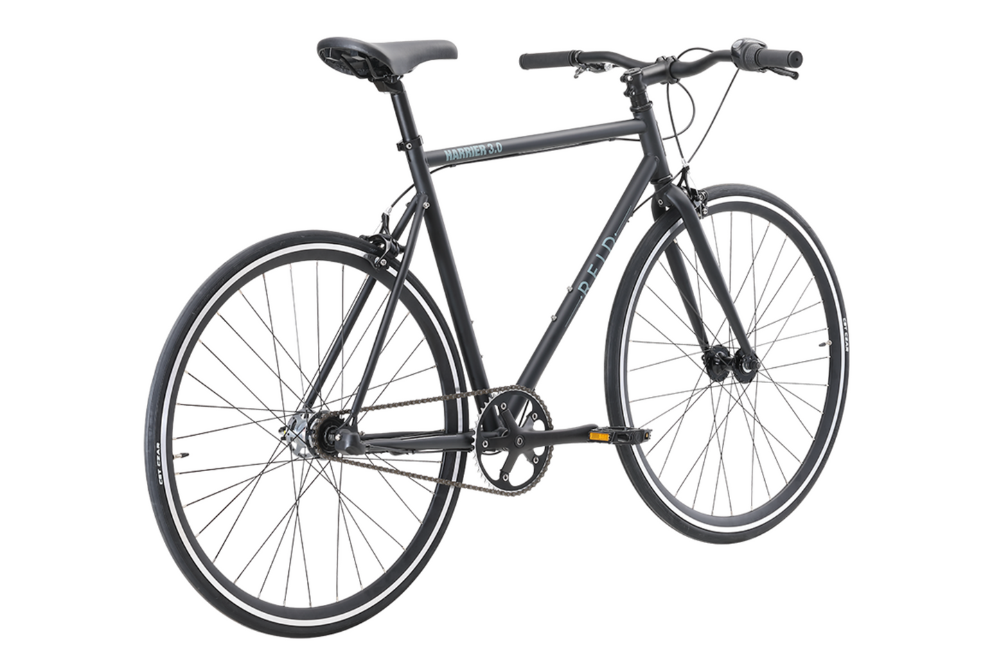 Harrier 3.0 fixie style bike in matte black on rear angle from Reid Cycles Australia 