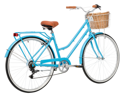 Ladies Classic Plus Vintage Bike in Baby Blue with Shimano 7-speed gearing from Reid Cycles Australia 