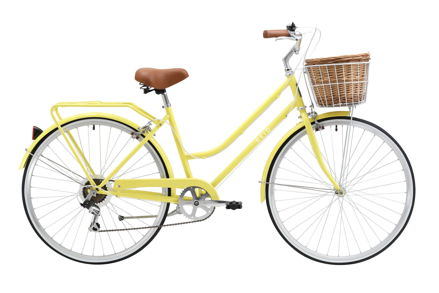 Ladies Classic Plus Vintage Bike in Lemon with 7-speed Shimano gearing from Reid Cycles Australia
