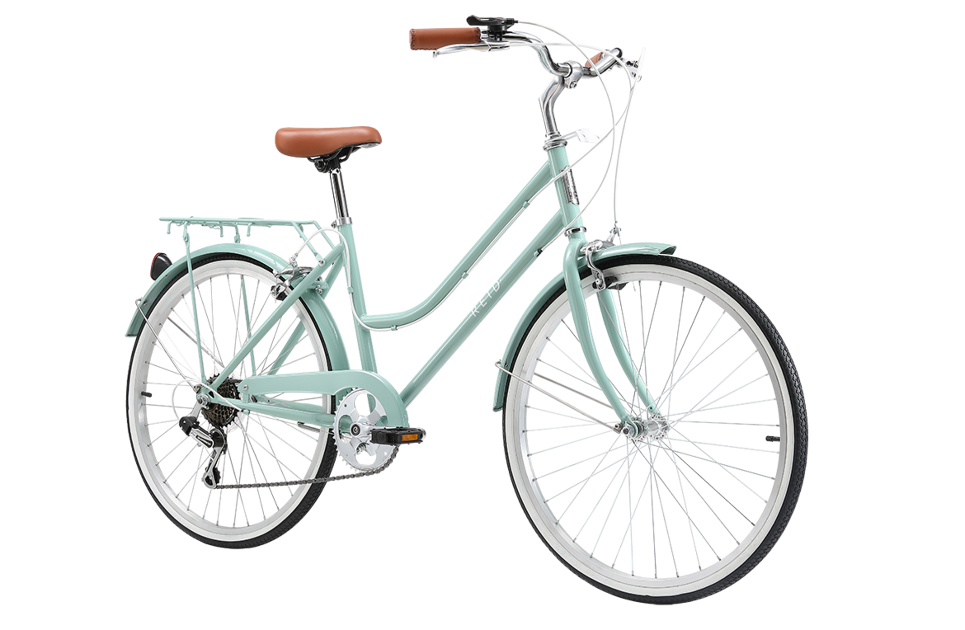 Petite Ladies Vintage Bike in Sage with 7-speed Shimano gearing from Reid Cycles Australia