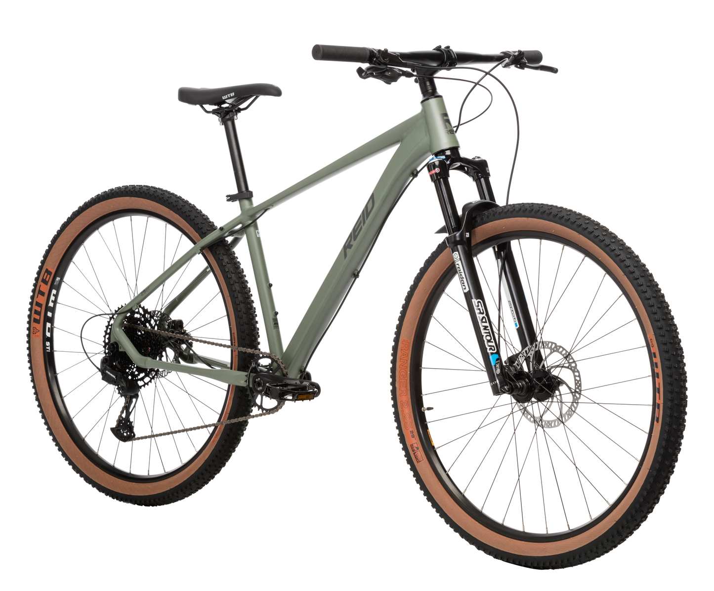Neon Trail Mountain Bike in Green on front angle from Reid Cycles Australia