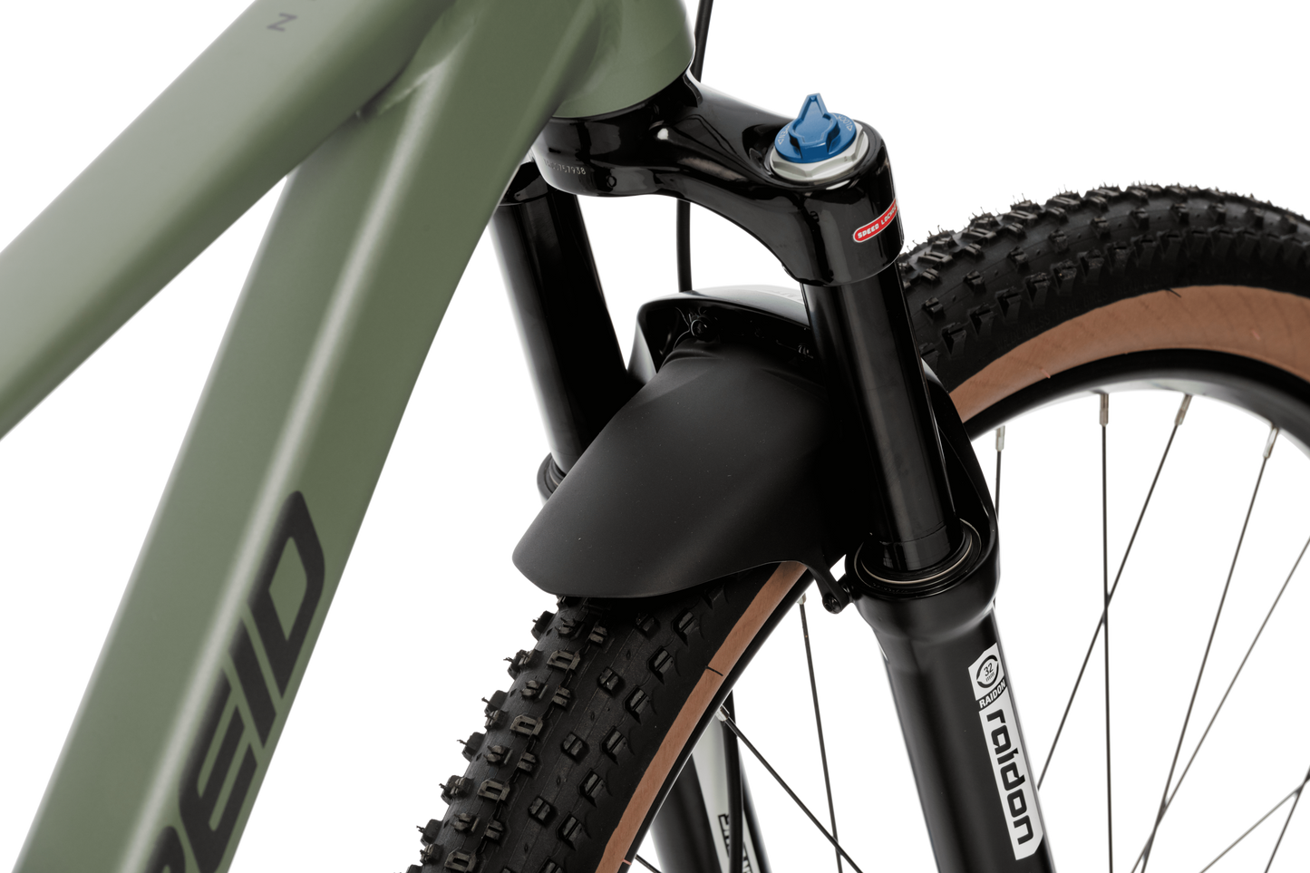 Neon Trail Mountain Bike in Green showing MTB tyre from Reid Cycles Australia