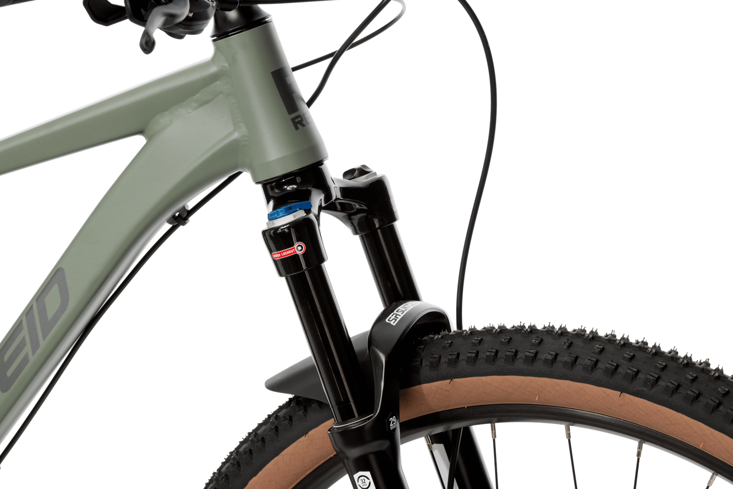 Neon Trail Mountain Bike in Green showing Suntour fork from Reid Cycles Australia