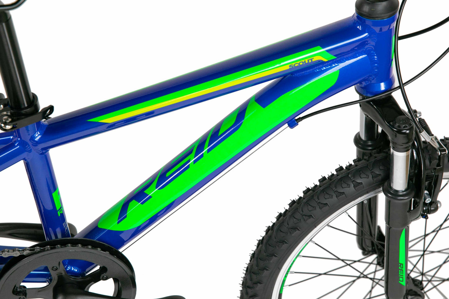 Scout 20" Kids Bike in Blue Green showing Reid Logo on bike frame from Reid Cycles Australia