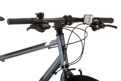 Transit Hybrid Commuter Bike in Grey showing flatbar handlebars from Reid Cycles Australia 