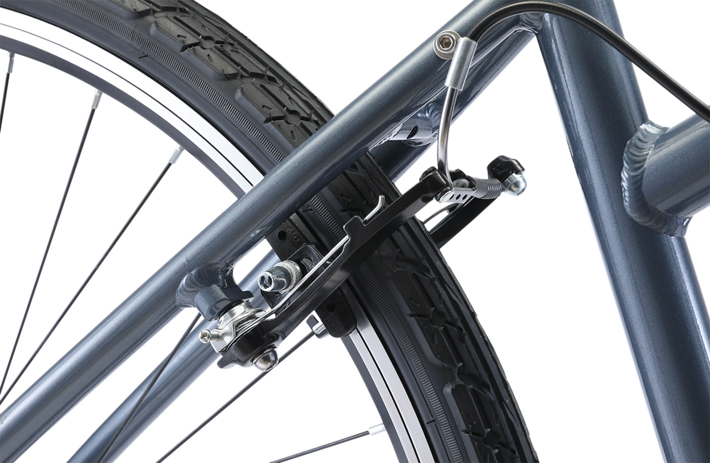 Transit WSD Grey women's commuter bike in grey showing rear alloy v-brake from Reid Cycles Australia
