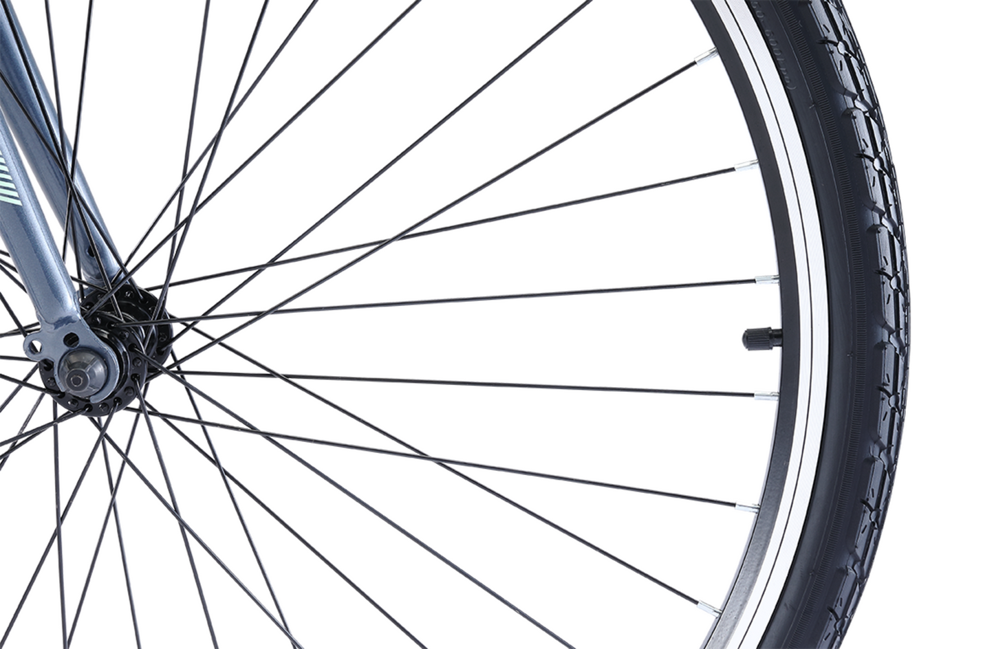 Transit WSD Grey women's commuter bike in grey showing Kenda Commuter tyre from Reid Cycles Australia