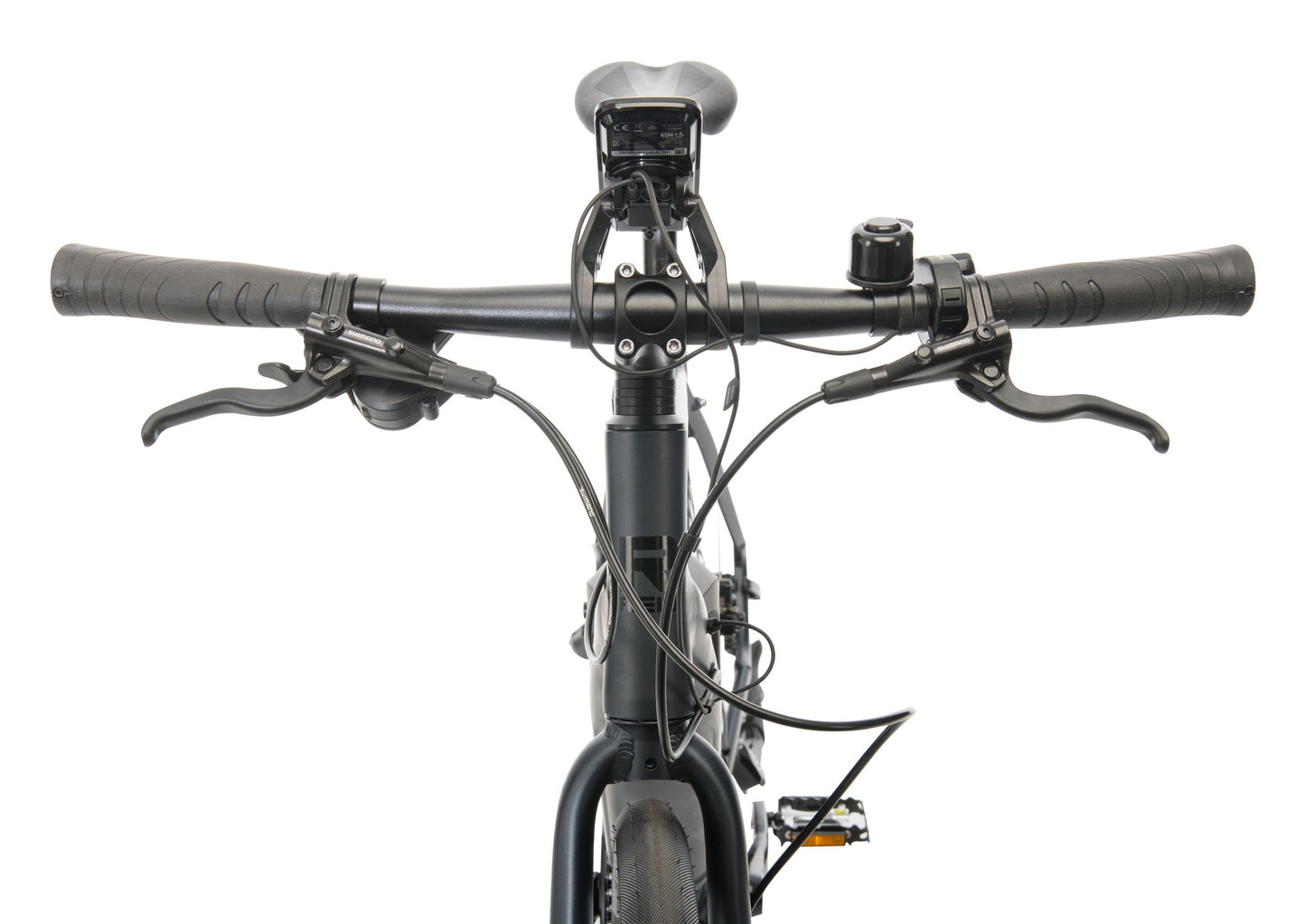 Urban+ Electric Bike in Black on front view from Reid Cycles Australia
