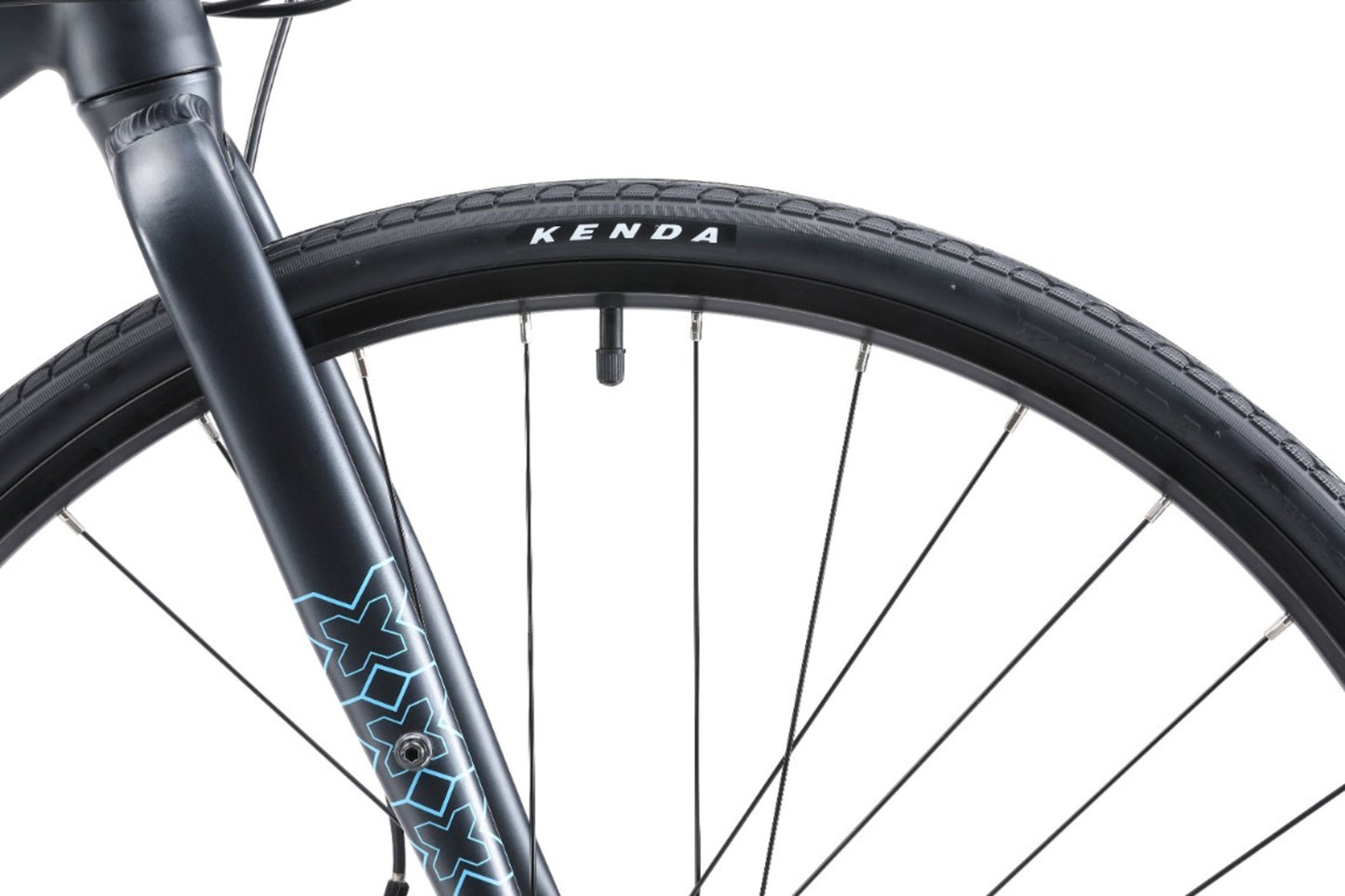 Urban X1 WSD Women's Commuter Bike in black showing front commuter tyre from Reid Cycles Australia