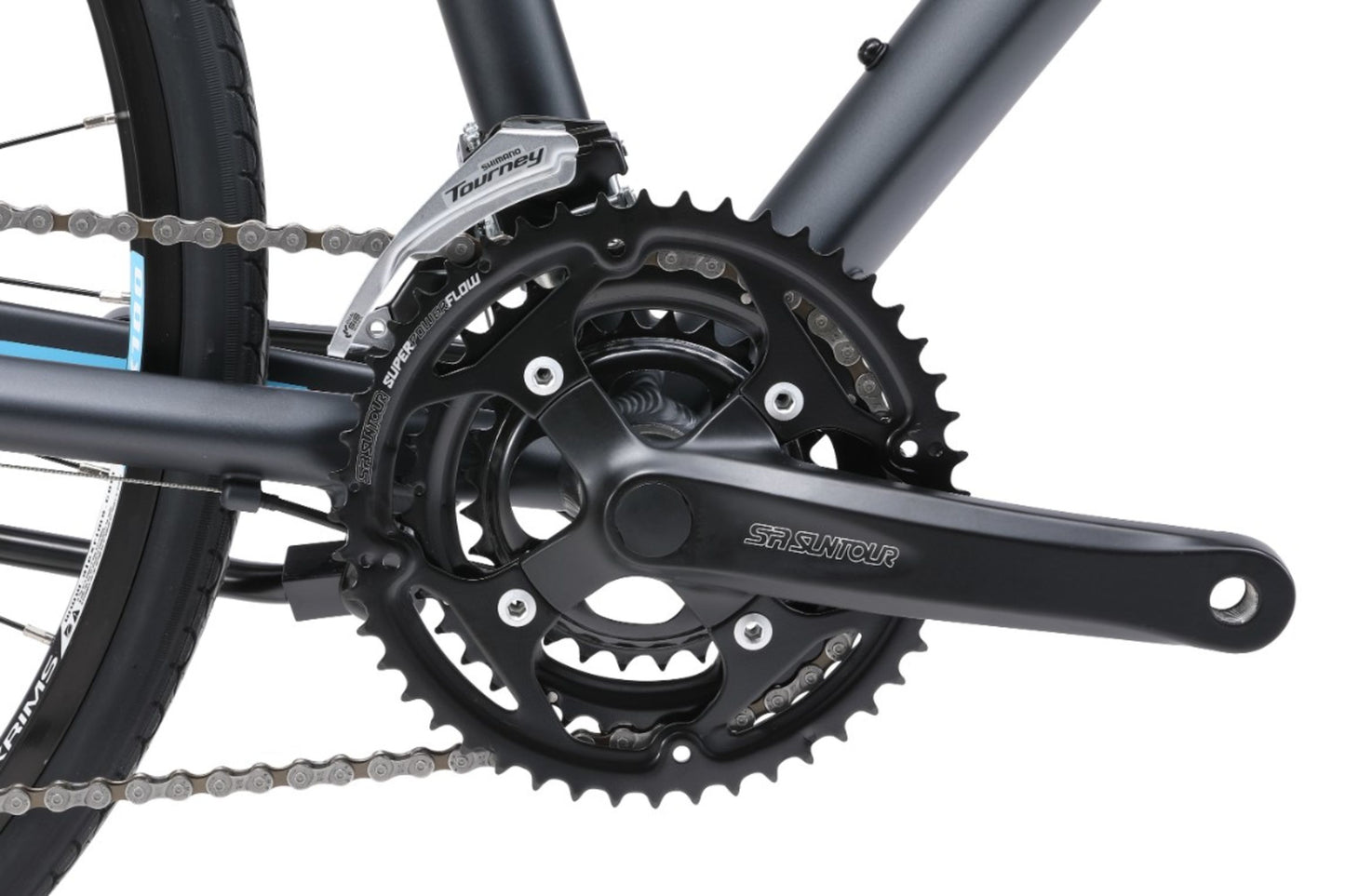 Urban X1 WSD Women's Commuter Bike in black showing drivetrain and pedal from Reid Cycles Australia