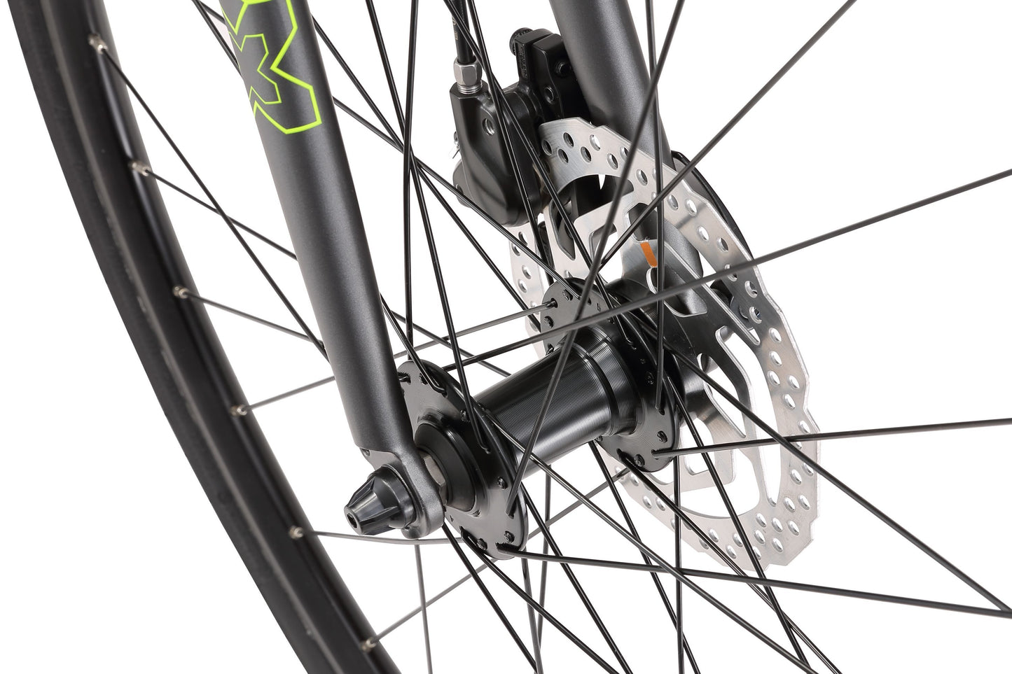 Urban X2.5 Hybrid Bike in charcoal showing hydraulic disc brake from Reid Cycles Australia