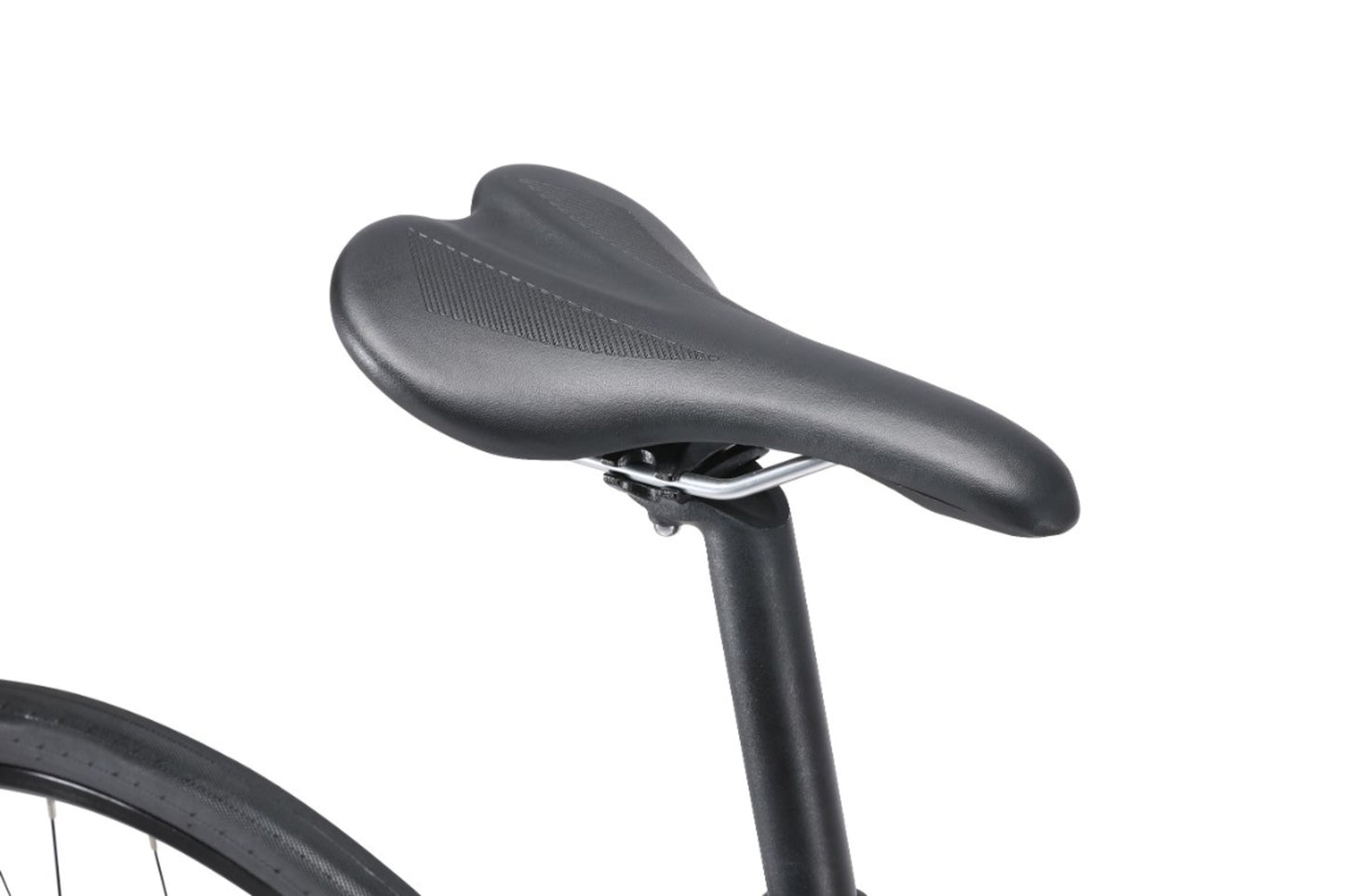 Urban X2 Hybrid Bike in Black showing comfort city saddle from Reid Cycles Australia