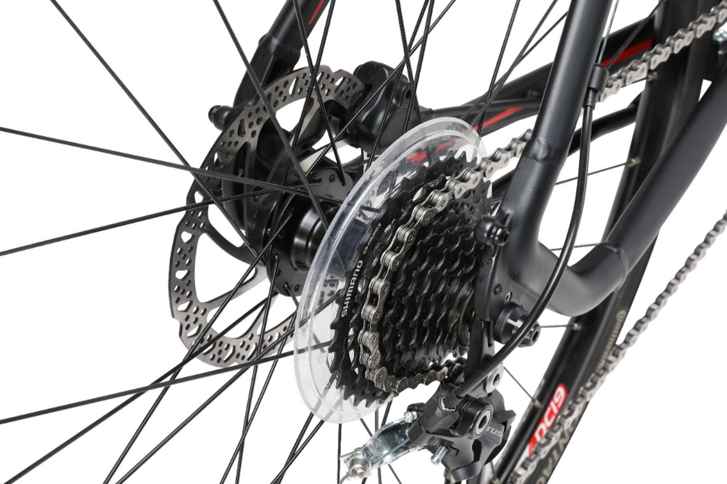 Urban X2 Hybrid Bike in Black showing rear hydraulic disc brakes from Reid Cycles Australia