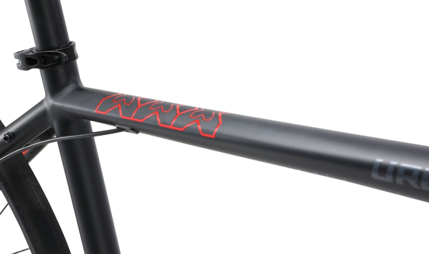 Urban X2 Hybrid Bike in Black showing hybrid bike geometry from Reid Cycles Australia