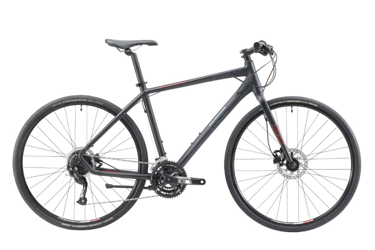 Urban X2 Hybrid Bike in Black with Shimano 9-speed gearing from Reid Cycles Australia