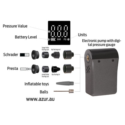 Azur USB Tyre Pump with Gauge