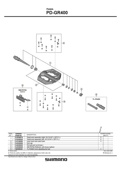 Shimano PD-GR400 Flat Platform Pedals