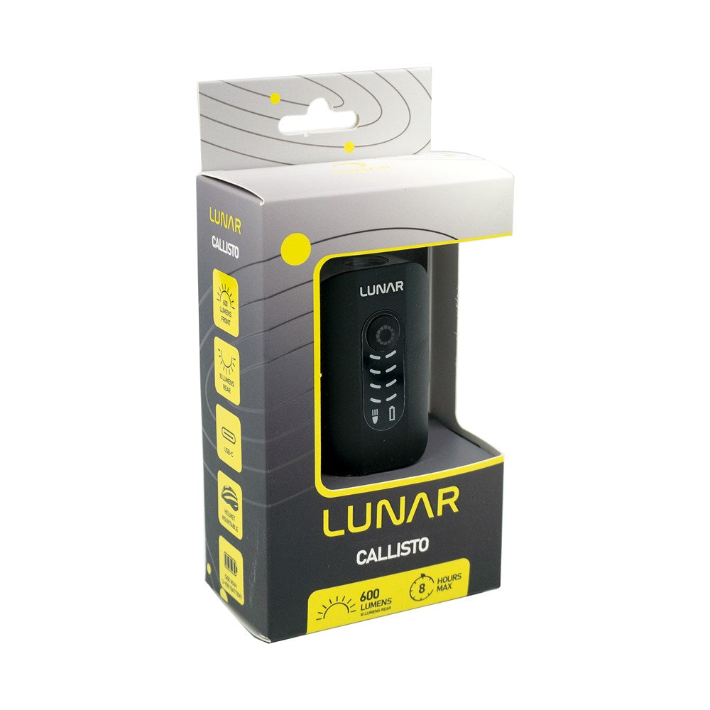 LUNAR CALLISTO 600 Front and Rear Light All-In-One - Includes Helmet Mount