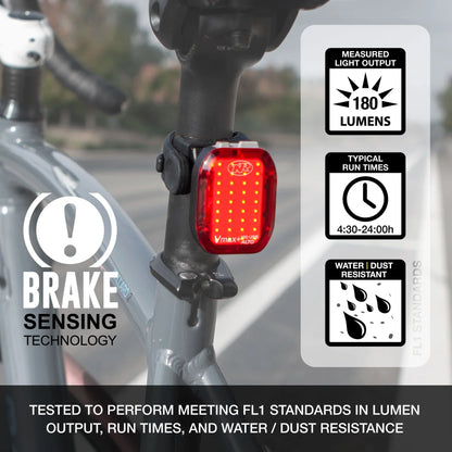 NiteRider Vmax+ 180 ALTO USB-C Rear Light with Brake Sensing
