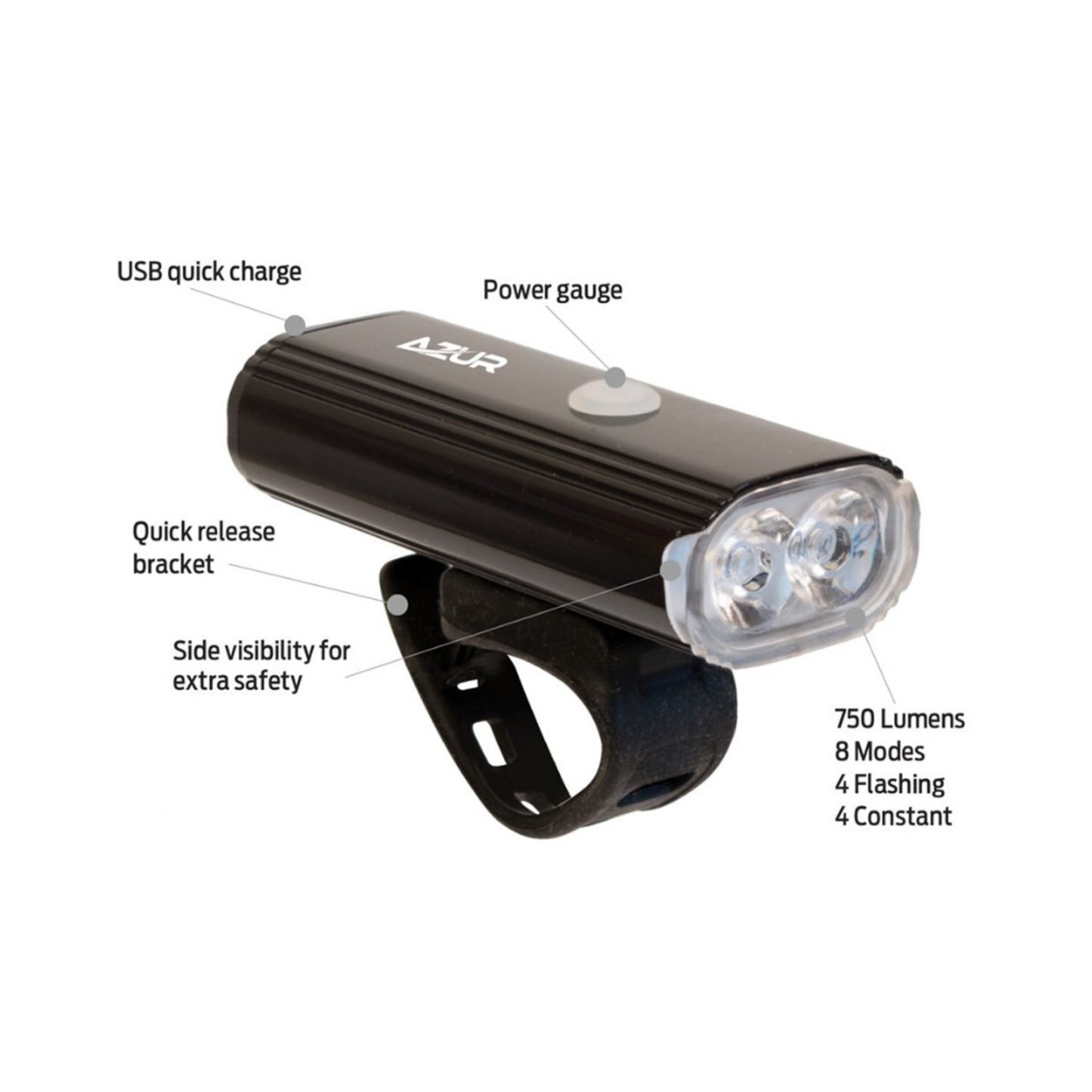 Azur Halo Front Light 750 Lumens