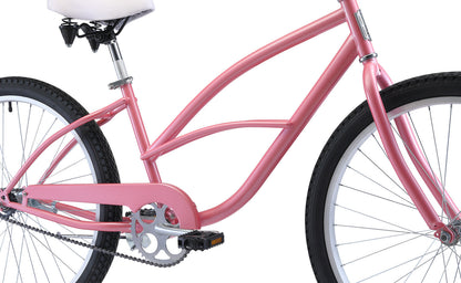 Ladies Beach Cruiser Vintage Bike - Pink