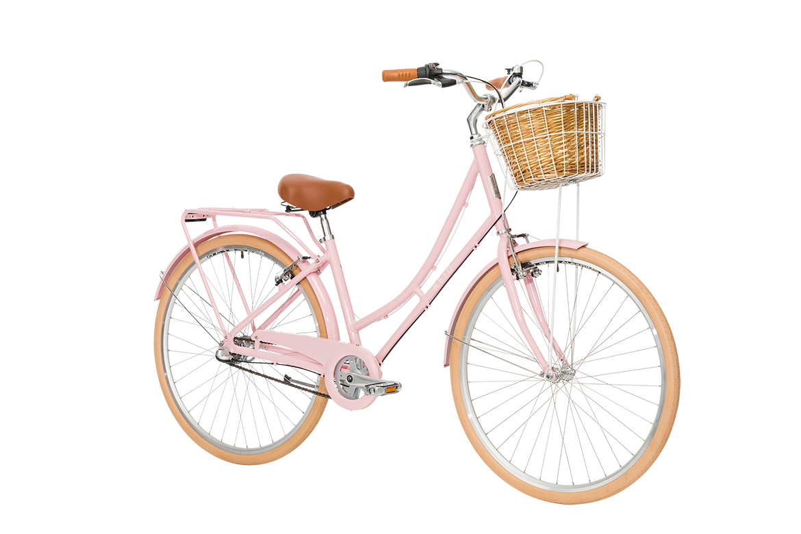 Ladies pink bicycle with basket hotsell