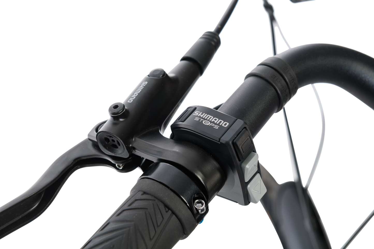 Adventure eBike in Charcoal showing Shimano controls from Reid Cycles Australia 
