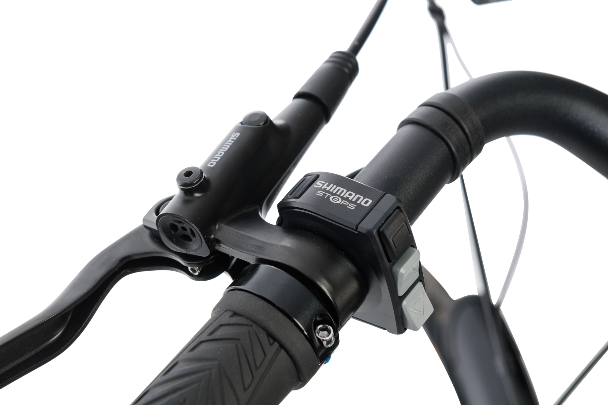 Adventure eBike in Charcoal showing Shimano controls from Reid Cycles Australia 