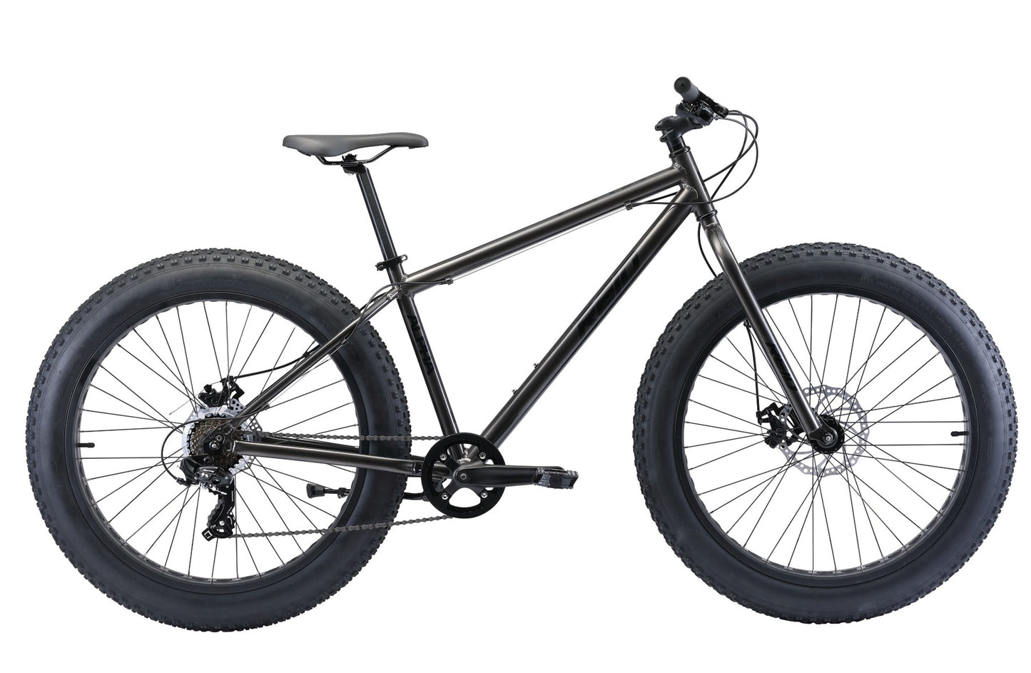 Alpha Fat Bike in Charcoal with Shimano 7-speed gearing and huge 4" tyres from Reid Cycles Australia 