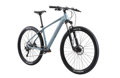 Argon Trail Mountain bike in blue on front angle showing Suntour fork from Reid Cycles Australia 