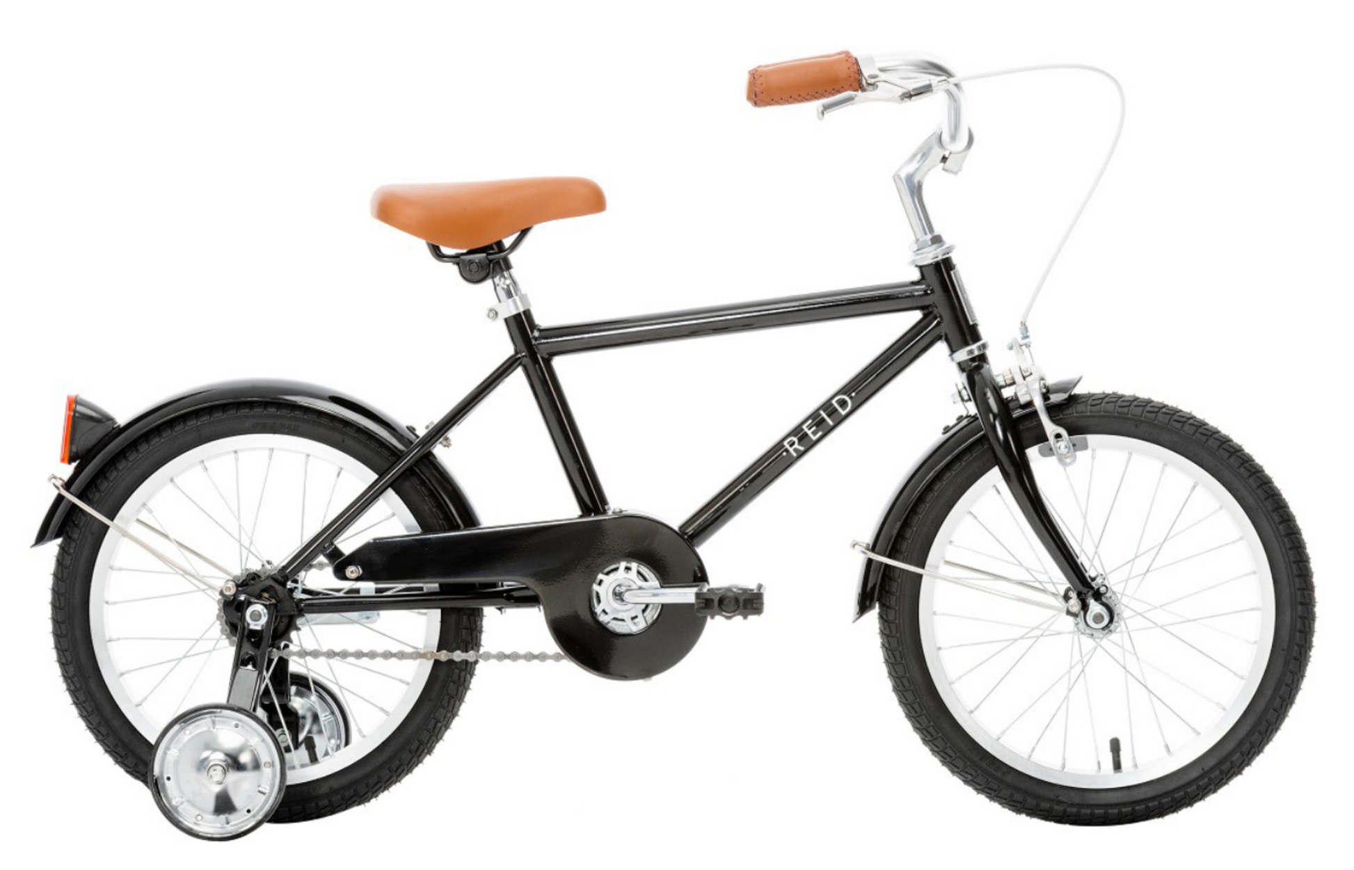 Roadster 16" Retro Style Bike in Black with training wheels from Reid Cycles Australia 