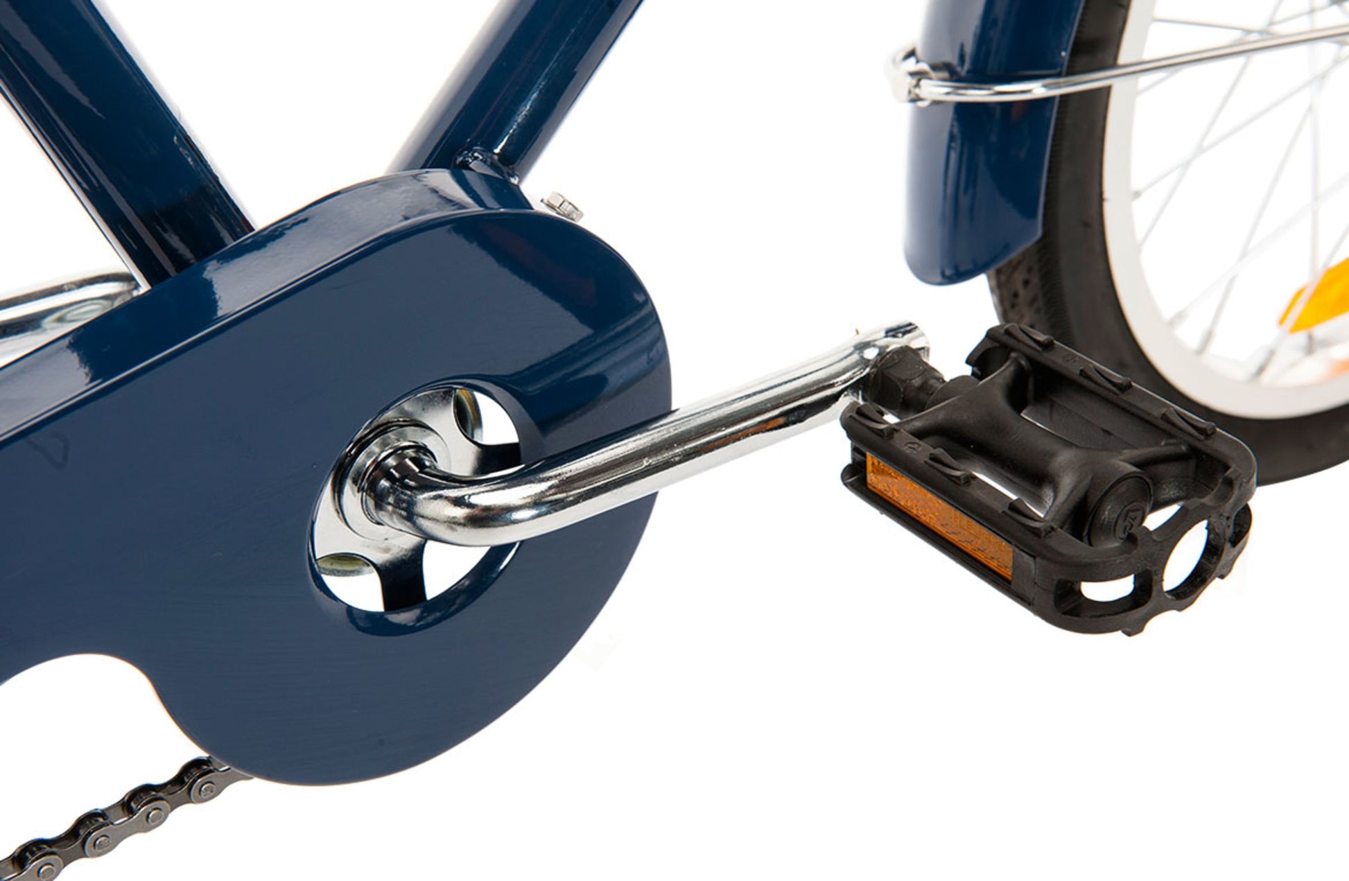 Roadster 16" Retro Style Bike in Navy showing pedal from Reid Cycles Australia 