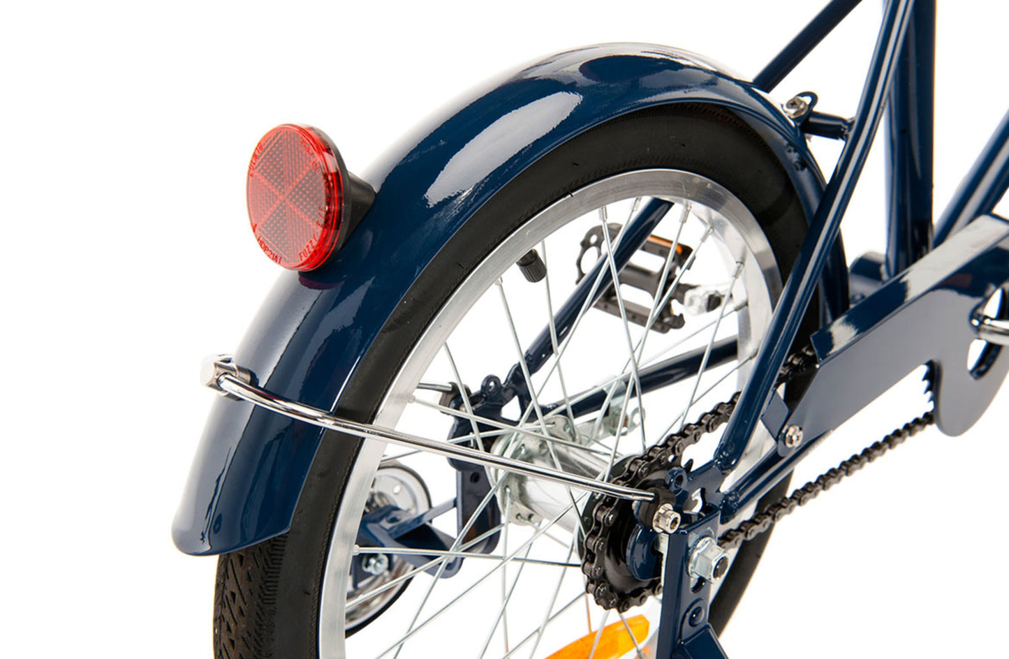 Roadster 16" Retro Style Bike in Navy showing rear mudguard from Reid Cycles Australia 