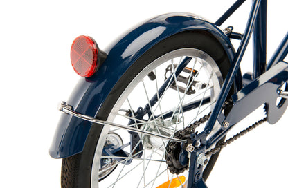 Roadster 16" Retro Style Bike in Navy showing rear mudguard from Reid Cycles Australia 