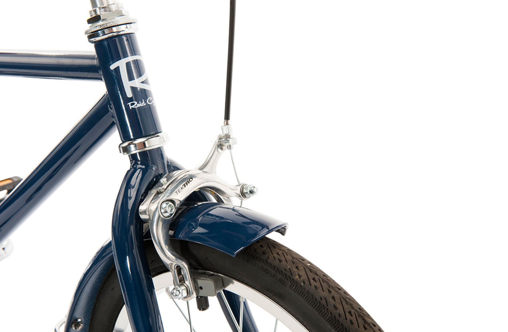 Roadster 16" Retro Style Bike in Navy showing front Dual pivot brake from Reid Cycles Australia