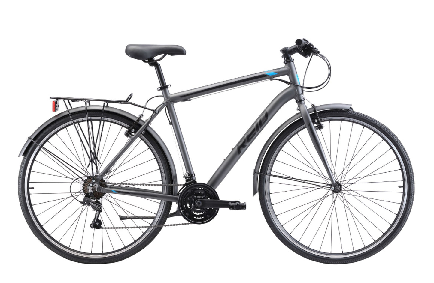 City 1.0 Commuter Bike in Charcoal with Shimano 7-speed gearing from Reid Cycles Australia