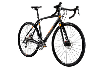 CX Gravel Bike in Black showing bike on front angle from Reid Cycles Australia 