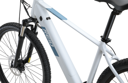 E-trail 1.0 Electric Bike in Grey showing Reid logo on bike frame from Reid Cycles Australia
