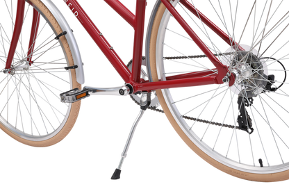 Ladies Esprit Superlite Vintage Bike in Crimson showing kickstand from Reid Cycles Australia