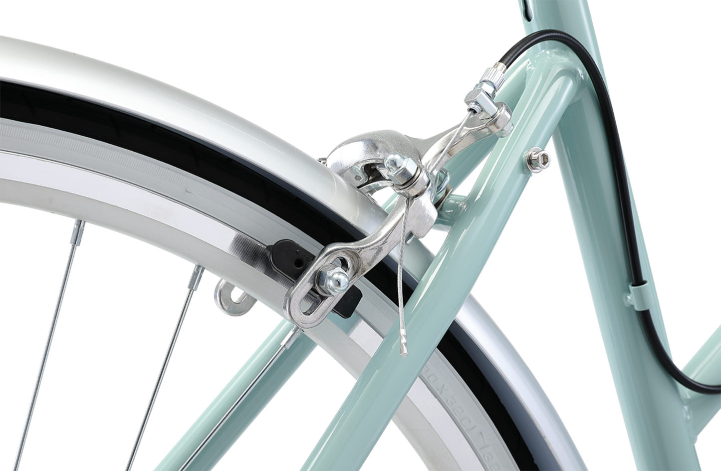 Ladies Esprit Vintage Bike in Sage showing rear Dual Pivot Caliper brake from Reid Cycles Australia