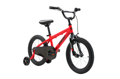 Explorer S 16" Kids Bike in red on front angle from Reid Cycles Australia