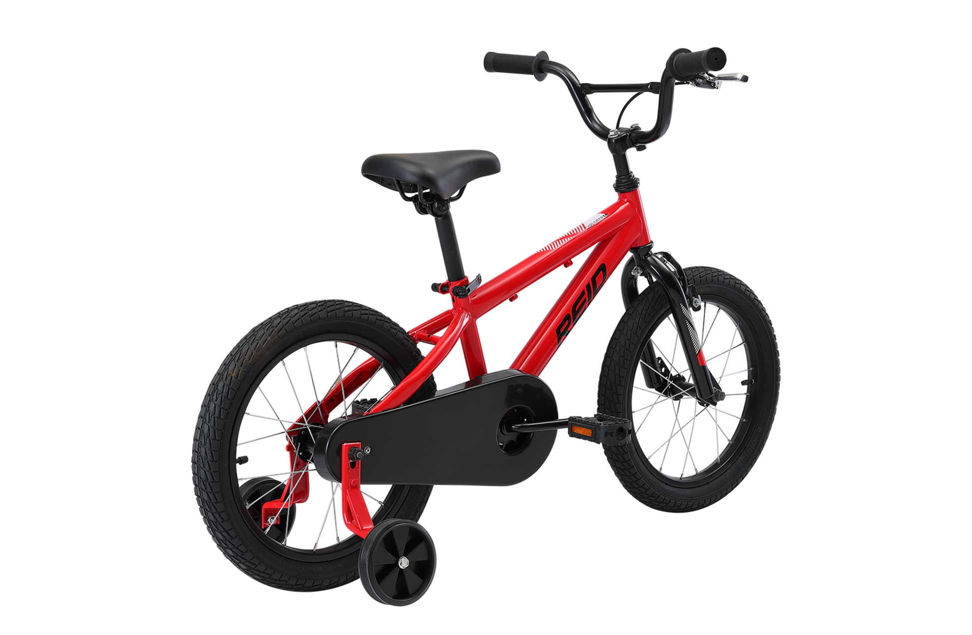 Explorer S 16" Kids Bike in red on rear angle from Reid Cycles Australia